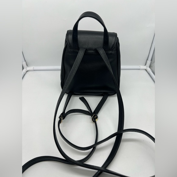 PALOMA PICASSO Vintage Black Leather Gold Hardware Mini Magnetic Backpack - Picture 7 of 15